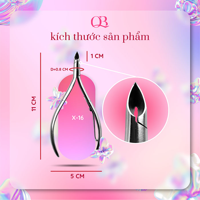[HCM]Kềm nhặt da (dụng cụ cắt da) cho nail (kềm xám) đầu bán nguyệt