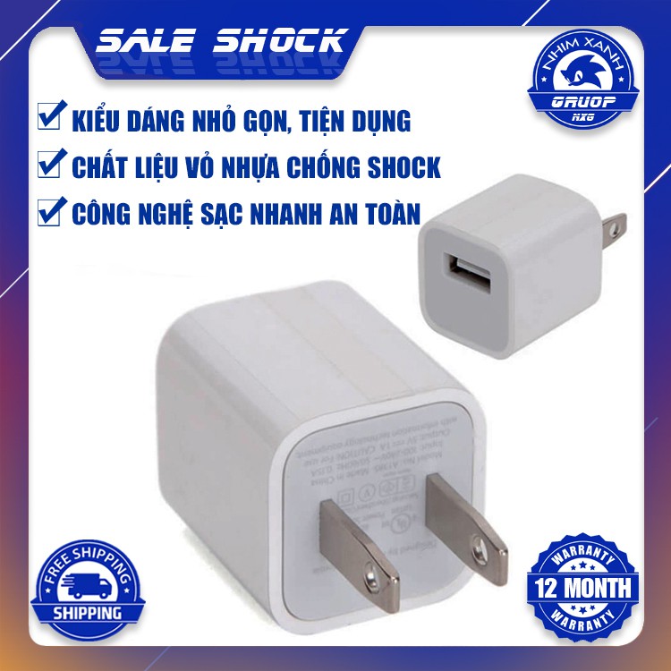 Củ Sạc Iphone Củ Sạc Iphone 5, 5s, 6, 6s, 6plus, 6splus, 7plus, 8plus, X, Xs, Xsmax A21