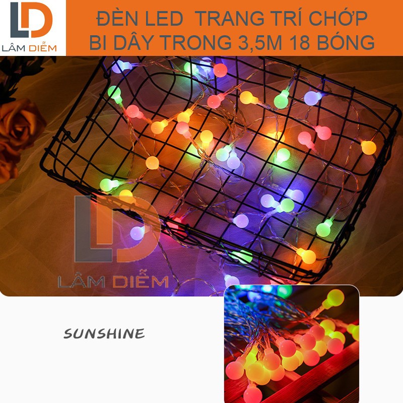 Đèn led chớp 4m-4m5 18 bóng đỏi màu nhiều kiểu trang trí cây thông noel tết