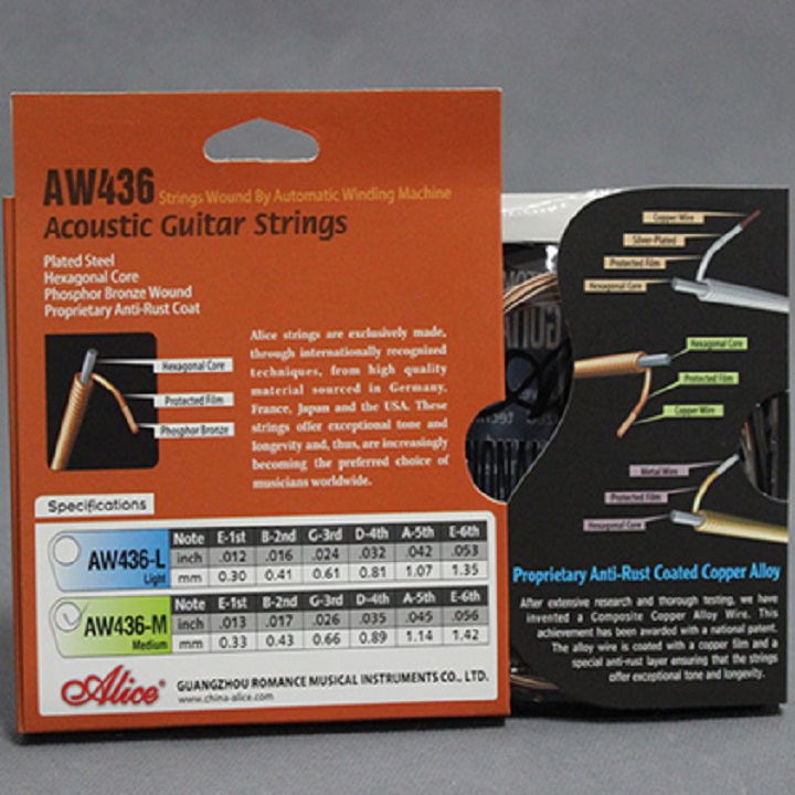 Bộ 6 dây đàn guitar acoustic AW436
