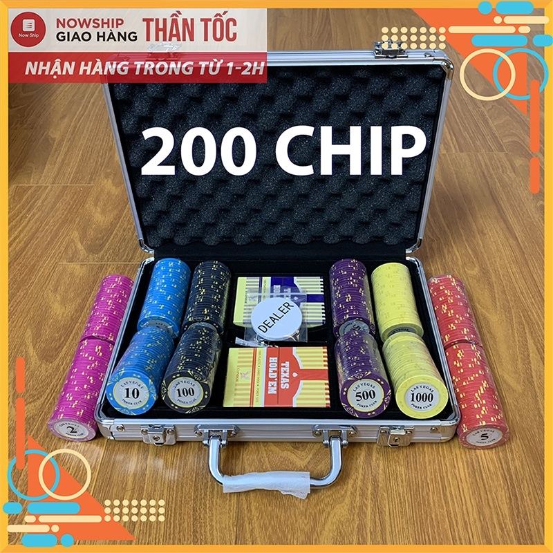 【sẵn sàng】 Bộ Phỉnh Poker Las Vegas có số (200/300/500 chip poker loại cao cấp)