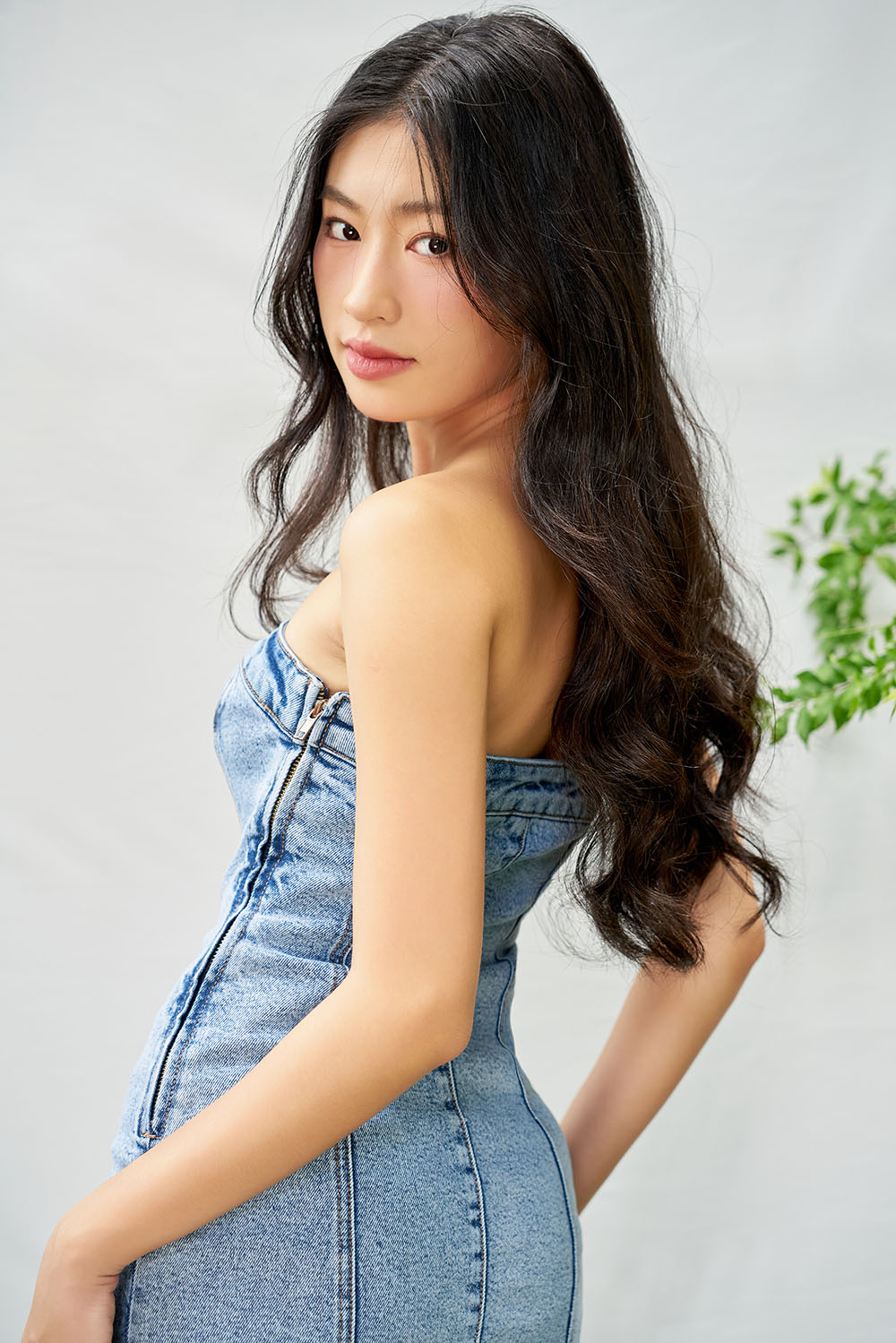 [OUTLET SALE] DOTTIE - Đầm denim dáng ngắn cúp ngực - D0504