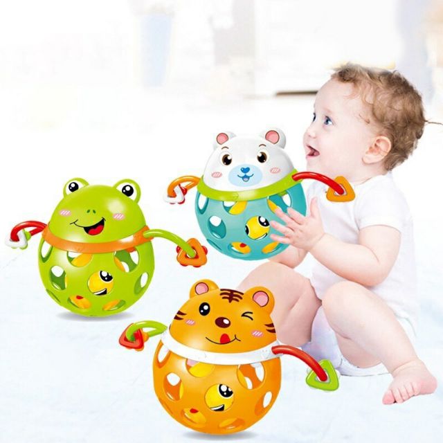 Đồ chơi lục lạc xúc xắc lật đật gặm nướu thân mềm ngộ nghĩnh cho bé
