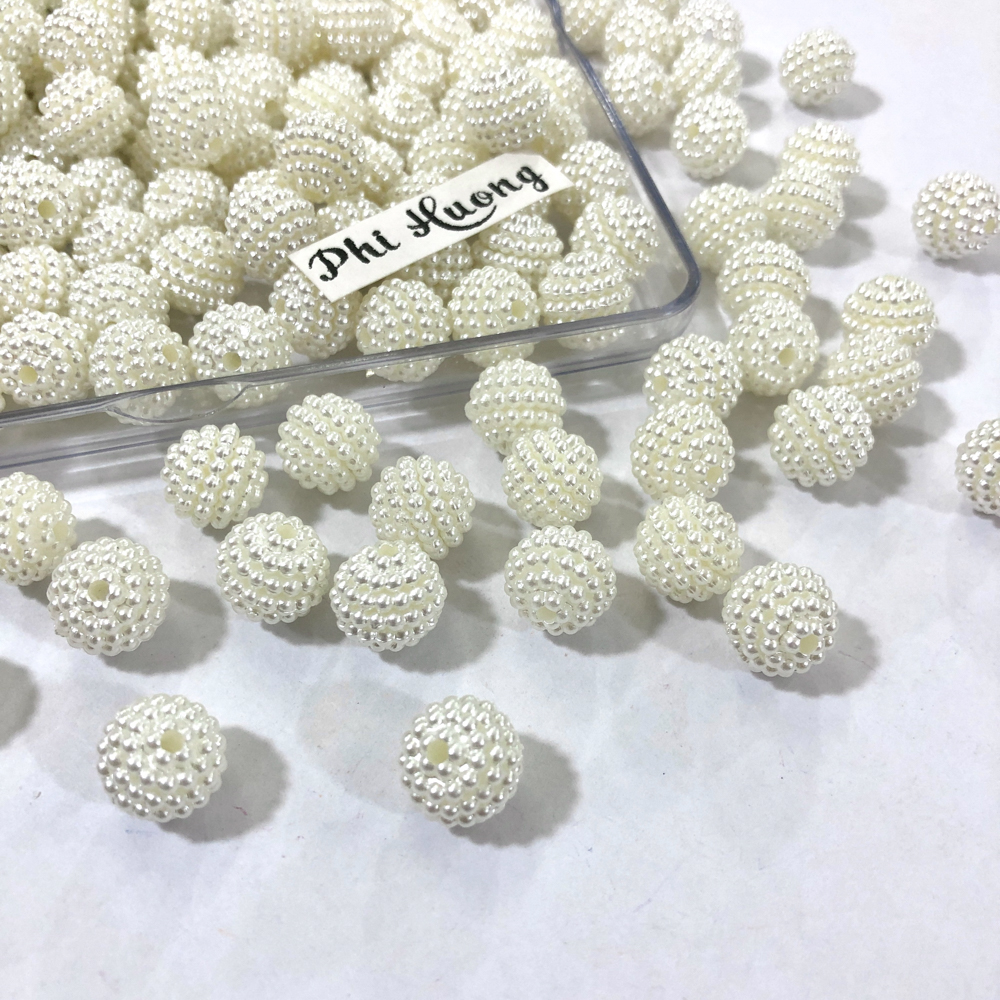 Gói 20 hạt cườm nhựa tròn xí muội 10-14-16mm nhiều màu làm handmade