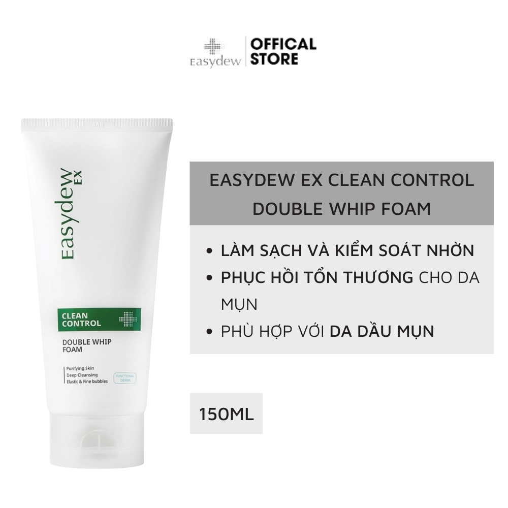 [MALL]  Sữa Rửa Mặt Phục Hồi Dành Cho Da Mụn Easydew Clean Control Double Whip Foam 150ml