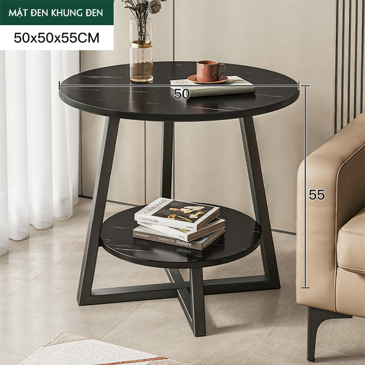 Bàn trà 2 tầng, bàn trà sofa vân đá cẩm thạch