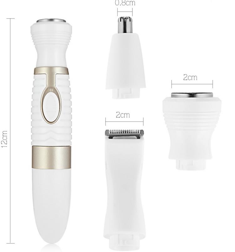 [HCM]Máy Tỉa Lông Mũi Râu Lông Mày Đa Năng 3in1 Dùng Pin Kemei KM-PG500