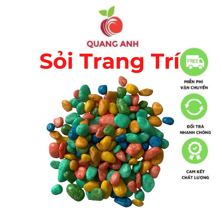 Sỏi trang trí đẹp - sỏi nhiều màu trang trí cây cảnh 7 màu - set 200gr