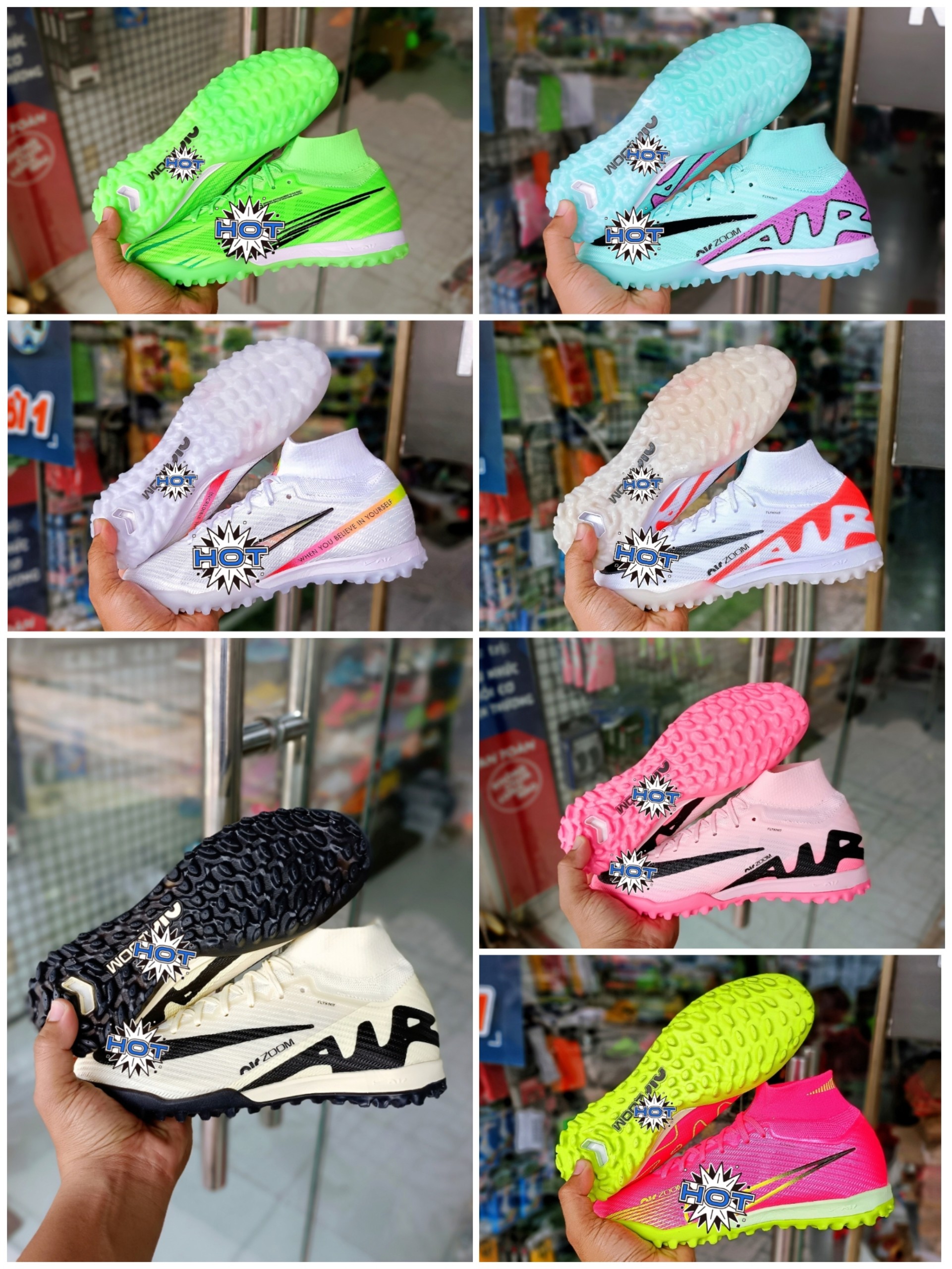 giày đá bóng mercurial superfly 9 elite TF ( khâu đế + tất + túi rút )