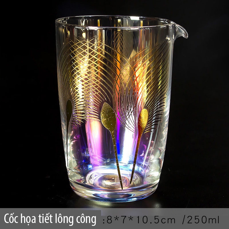 Chén tống uống trà thủy tinh, nhiều họa tiết, dày dặn chịu nhiệt - LOKING
