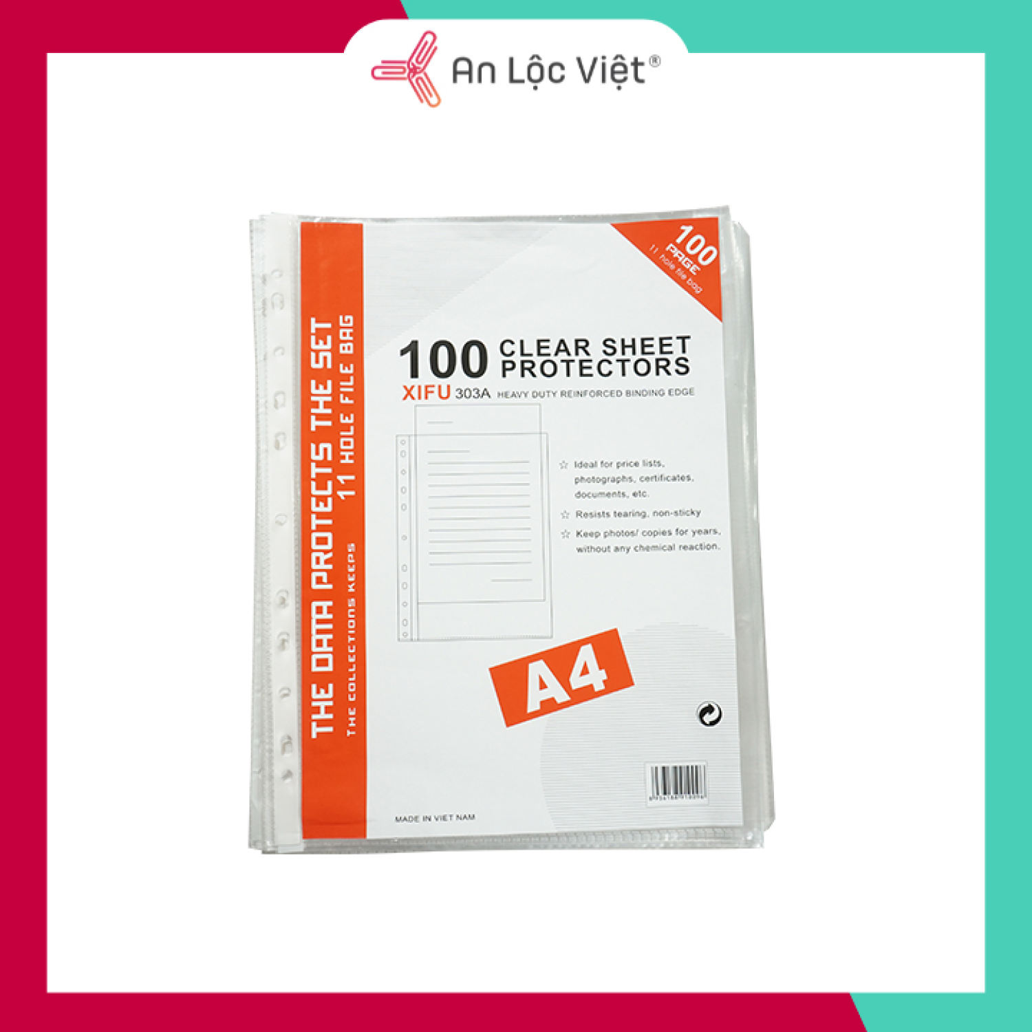 Bìa lỗ (File lỗ) 3 lạng (100 tơ`)