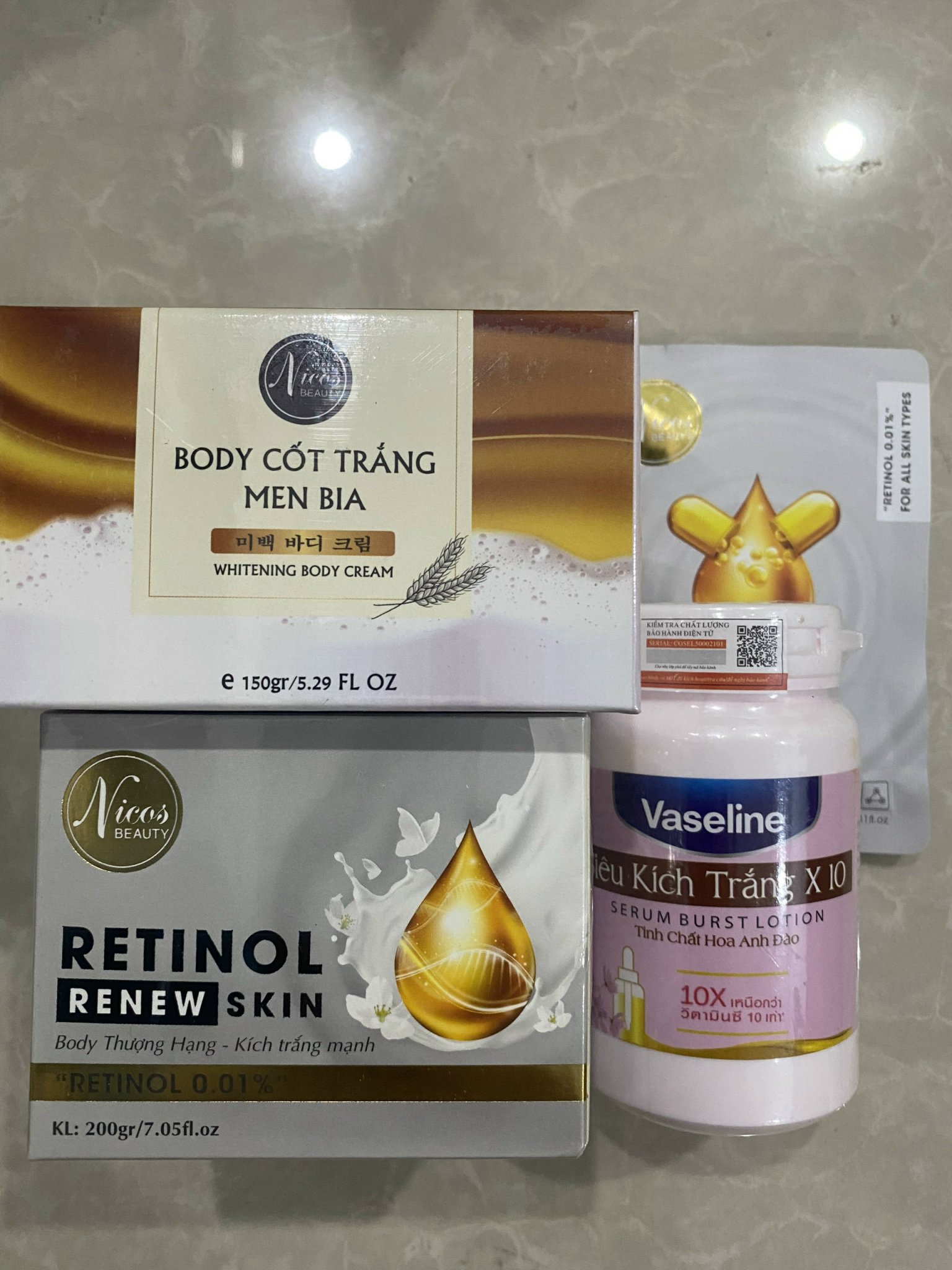 Combo dưỡng trắng da body Nicos