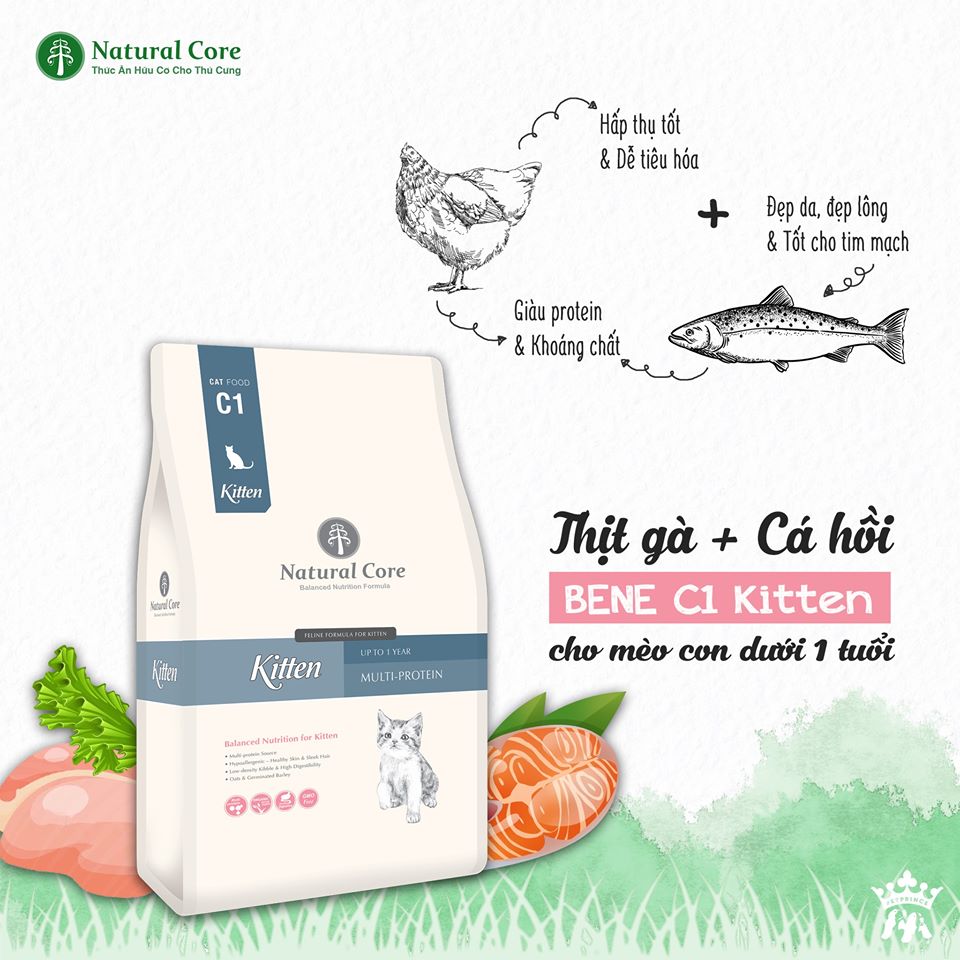 THỨC ĂN HẠT NATURAL CORE C1 BENE KITTEN CHO MÈO CON 400gr