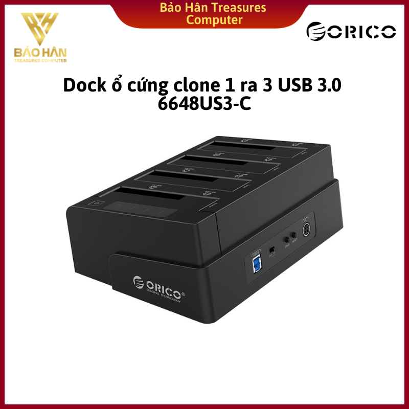 Dock ổ cứng clone 1 ra 3 USB3.0 6648US3-C - Hàng Chính Hãng