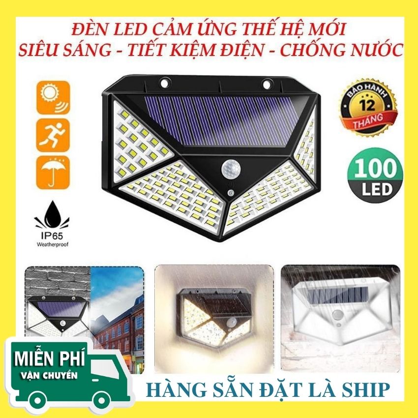 Đèn năng lượng mặt trời LED dùng cho sân vườn- tích điện - Chế Độ Chống Trộm Thông Minh, đèn gồm 100 bóng LED nhỏ tiết liệm điện năng - dq8
