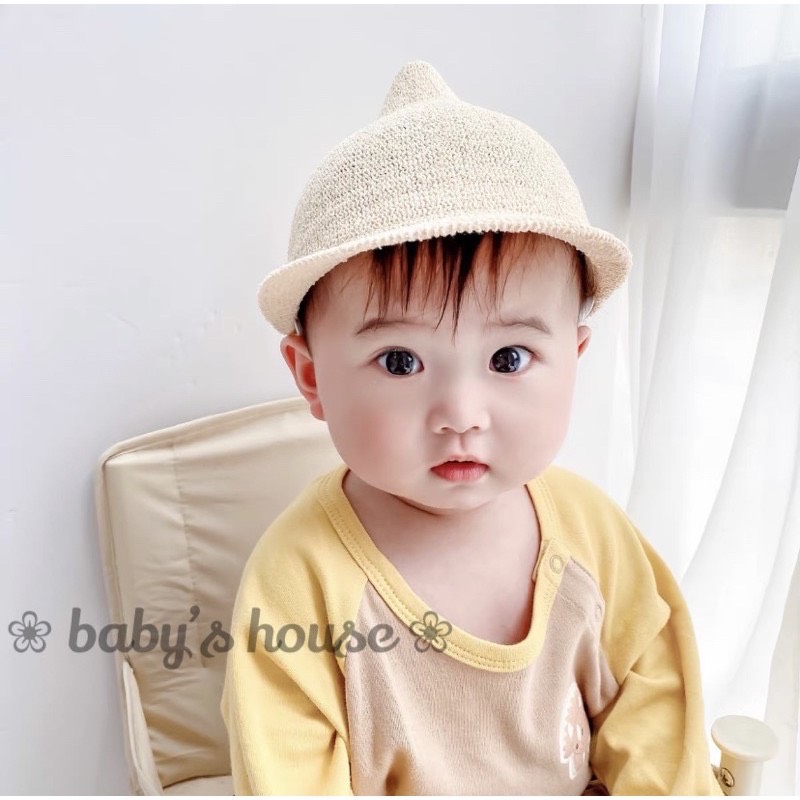 Mũ cói củ tỏi cho bé Mabushop