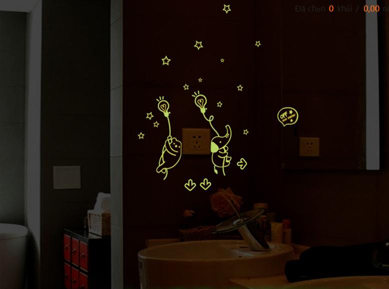 Decal trang trí Gấu VOI - Dạ Quang