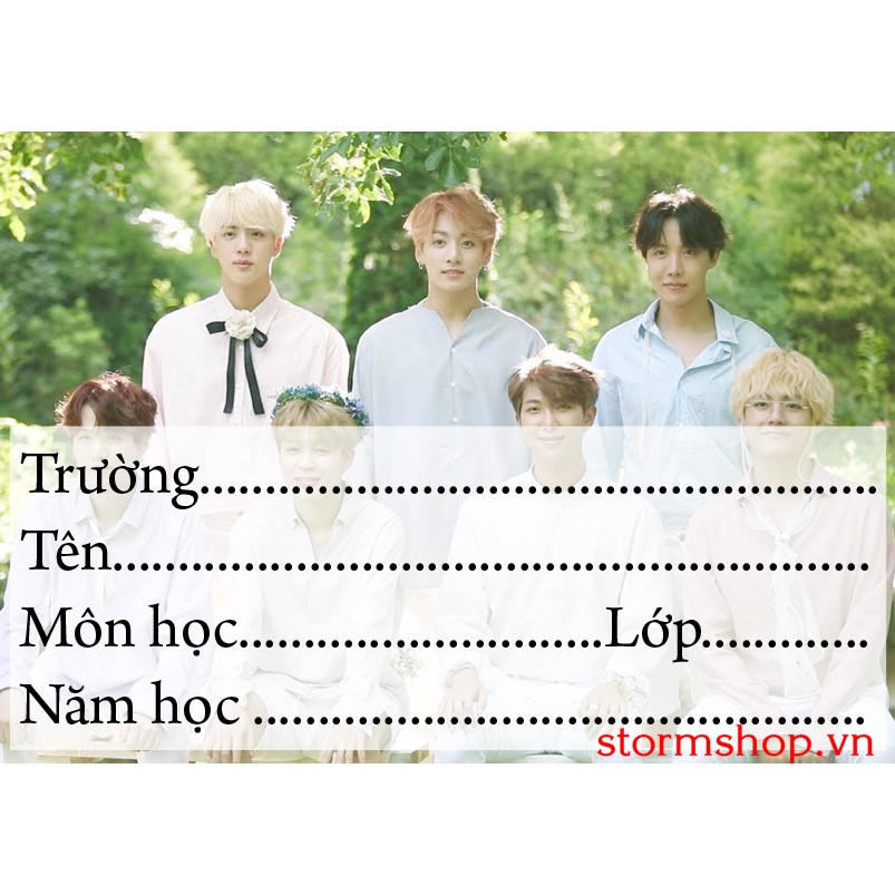 Nhãn vở In Hình IDOL, cá nhân, tập thể theo yêu cầu