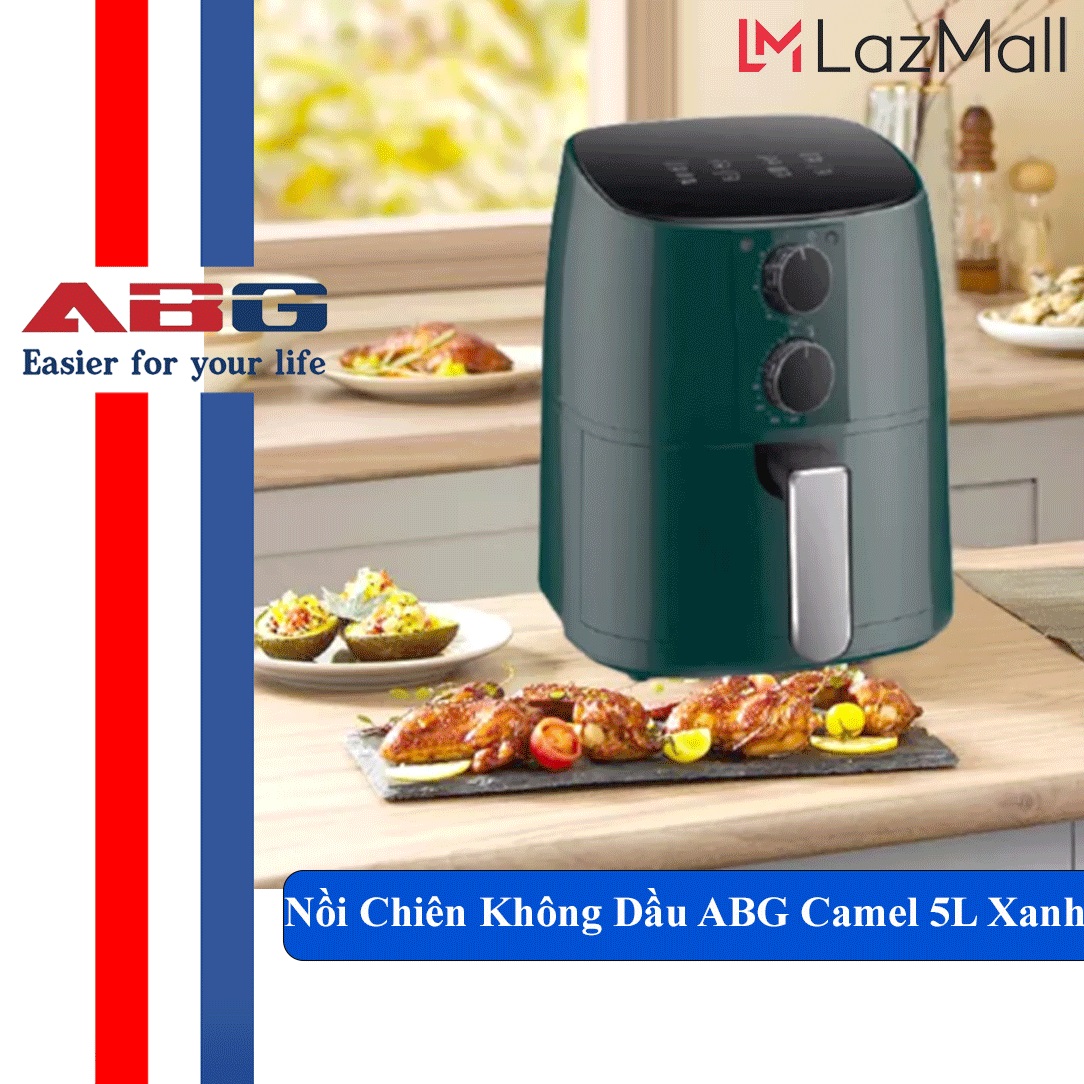[PHIÊN BẢN GIỚI HẠN - MÀU DARK GREEN]  Nồi Chiên Không Dầu Camel Dung Tích 5L Công Suất Lớn 1350W Thiết Kế Sang Trọng, Chất Lượng, An Toàn Khi Sử Dụng, Bảo Vệ Sức Khỏe Cho Bạn Và Gia Đình – Hàng Chính Hãng