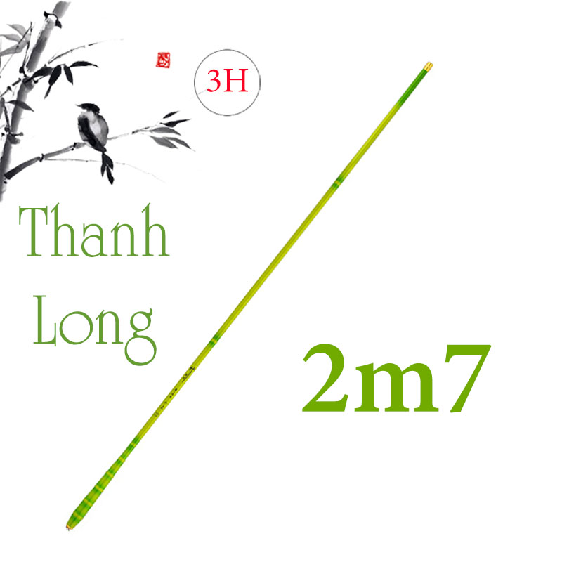 Cần câu tay thanh long 3h câu đơn cá rô, diếc, chép nhiều độ dài 2m7-3m6-3m9-4m5-5m4-6m3 cđ-6