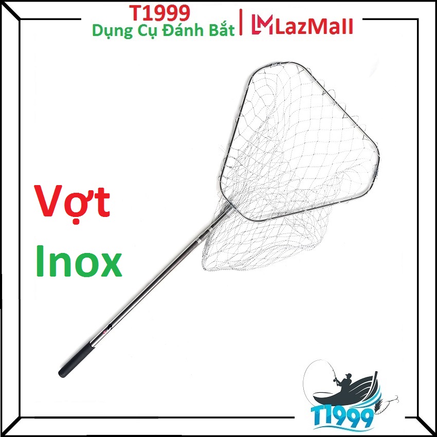 Vợt Xúc Cá Inox Vành tam giác đủ Kích Cỡ 1m5, 1m9, 2m5,3m - vợt cá inox, vợt cá gấp gọn, vợt cá tam giác T1999