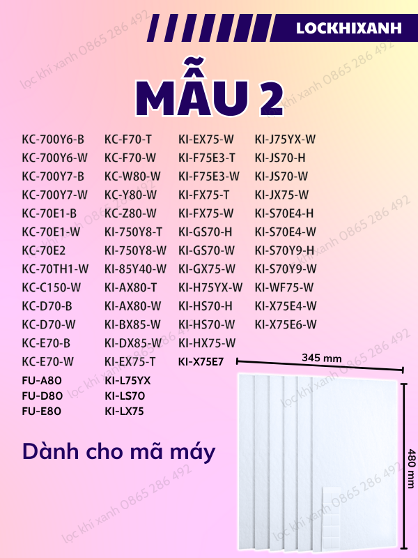 Màng lọc thô chắn bụi cho máy lọc không khí Sharp