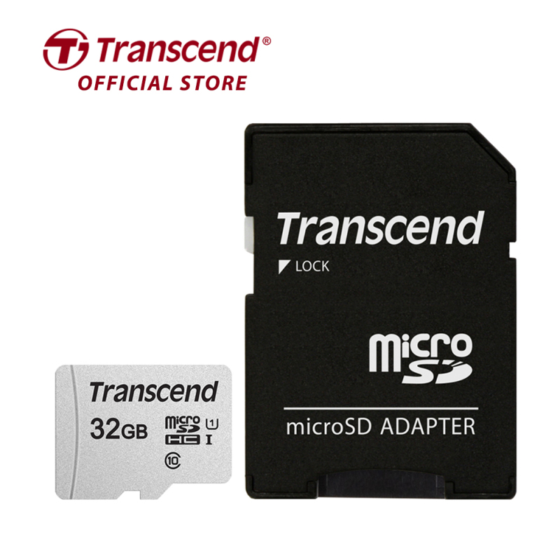 Thẻ nhớ Transcend Micro SDHC 300S C10 U1 V30 A1 95MB/45MB/s 32GB Kèm Adapter - Hàng Chính Hãng