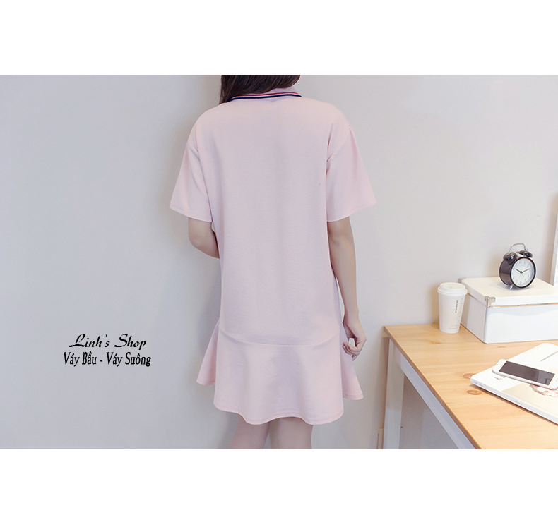 Váy Bầu Đầm Bầu Thỏ Ngắn Tay