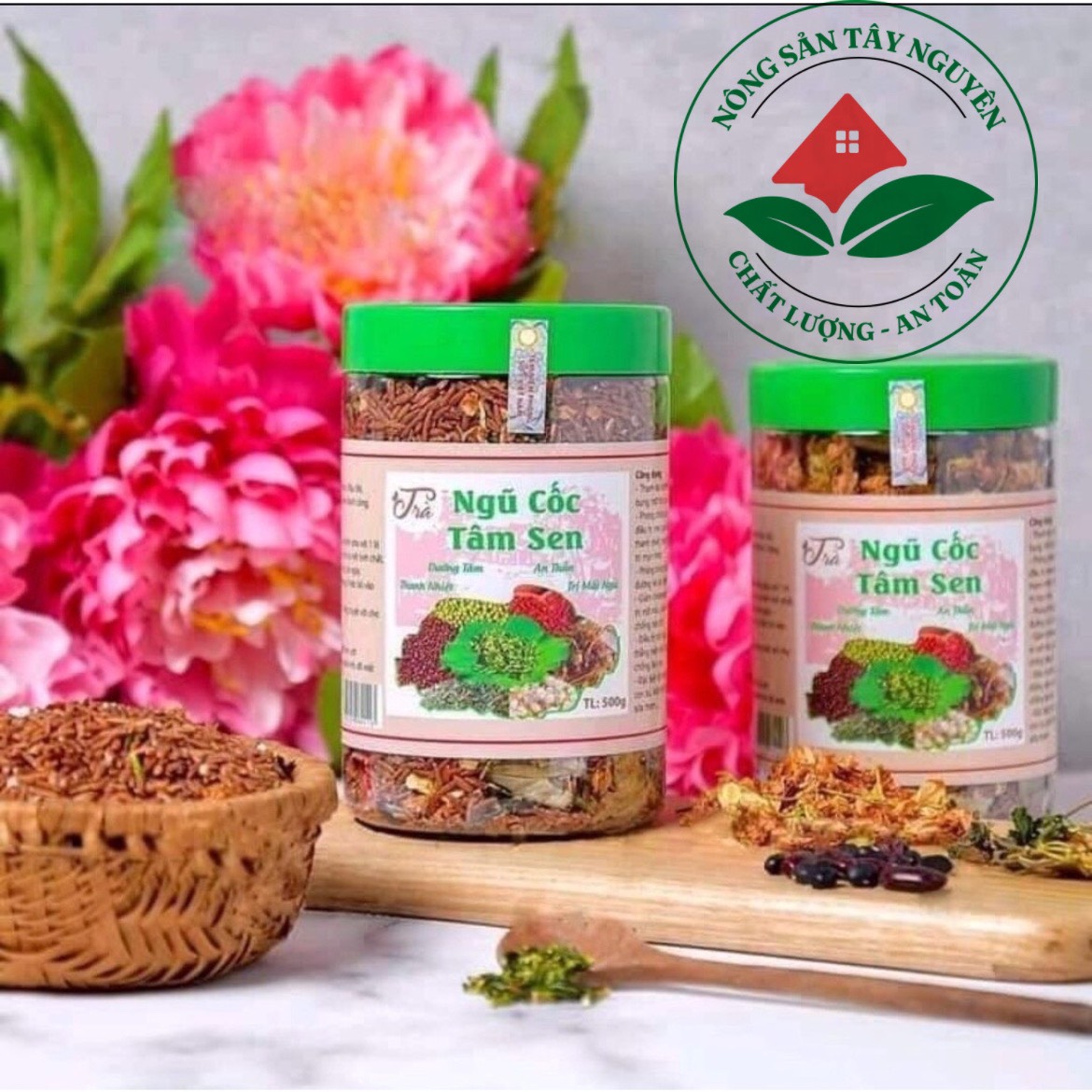 1KG Trà Ngũ Cốc Tâm Sen Mát Gan Giải Nhiệt