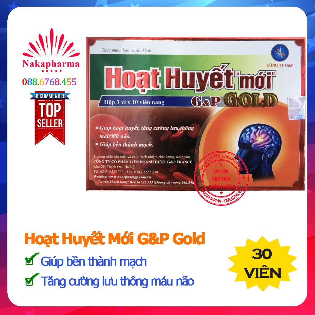 Hoạt Huyết Mới G&P Gold GP | Hỗ trợ tăng cường tuần hoàn máu não, ngừa hoa mắt, chóng mặt, giảm trí nhớ