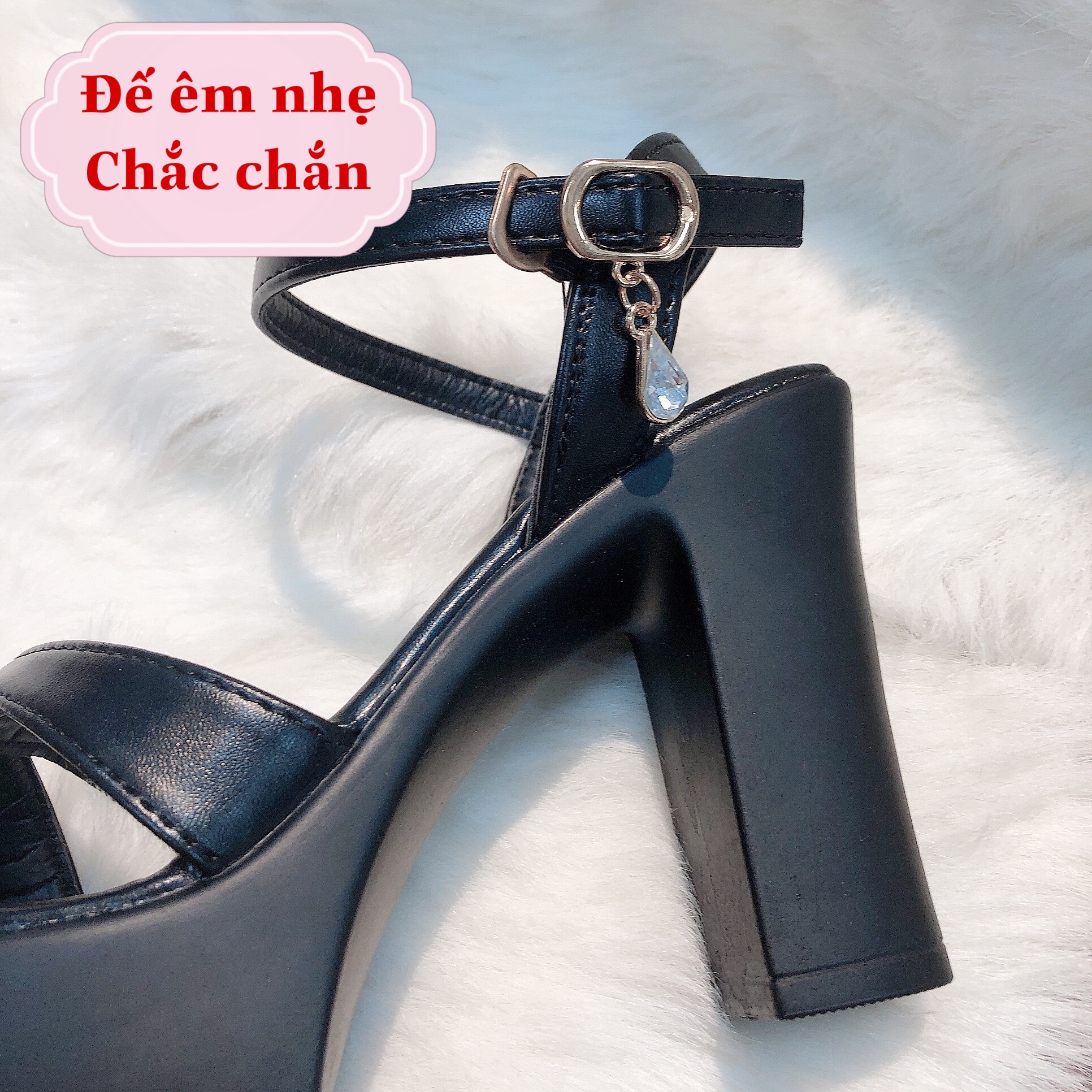 giày cao gót nữ/ sandal nữ độn đế cao 11 phân