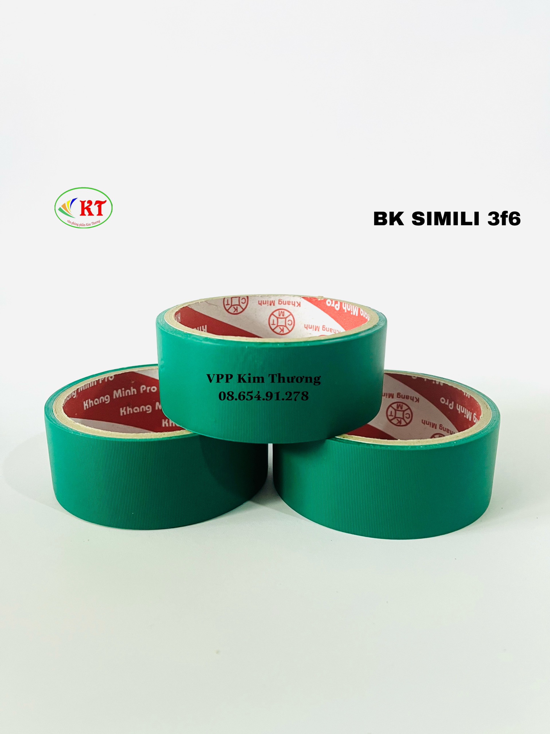 Băng keo simili dán gáy 3F6 (xanh dương, xanh lá, đỏ, vàng)