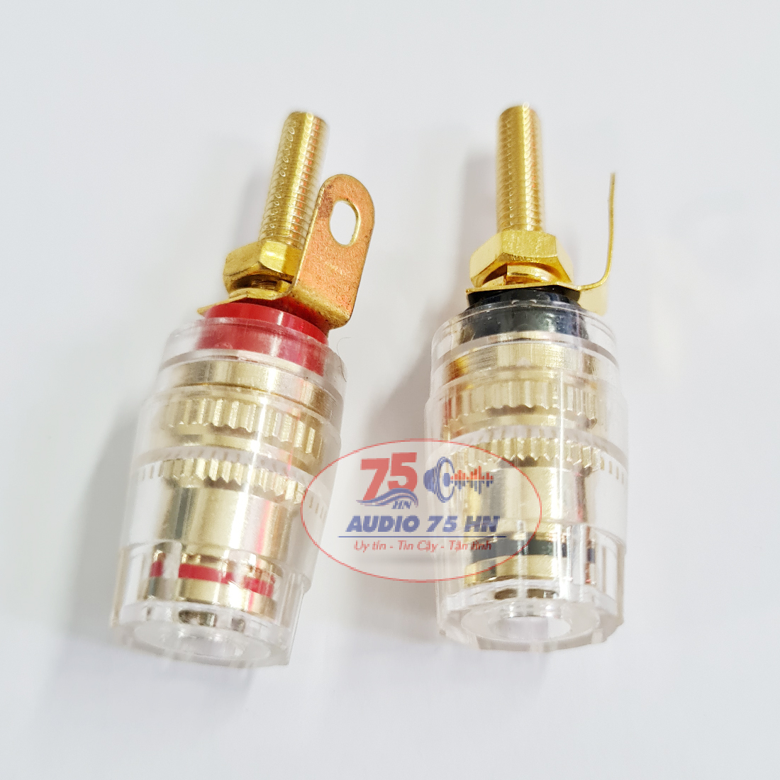 01 cặp Jack cọc loa gim chuôi dài - Cọc đấu loa 4mm Bằng Đồng Cao Cấp