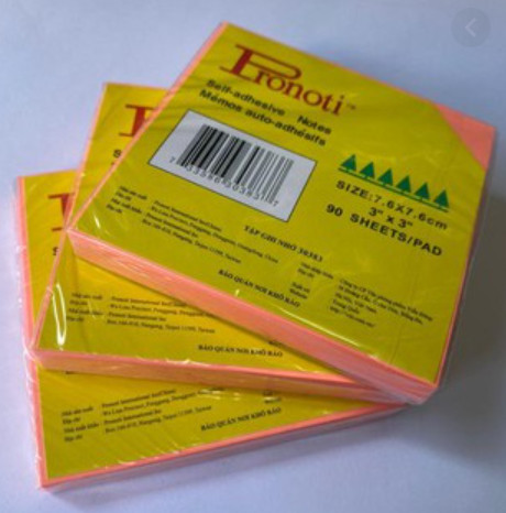 [HCM]Giấy note dạ quang 3 x 3 Pronoti 7.6 x7.6cm [giấy nhắn ghi chú]