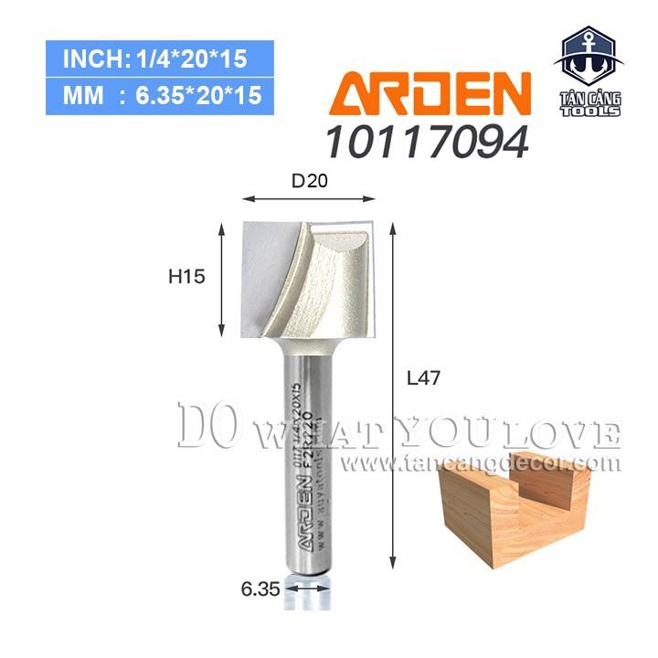Mũi Router Lấy Nền 20 x 15 mm Cốt 6.35 mm