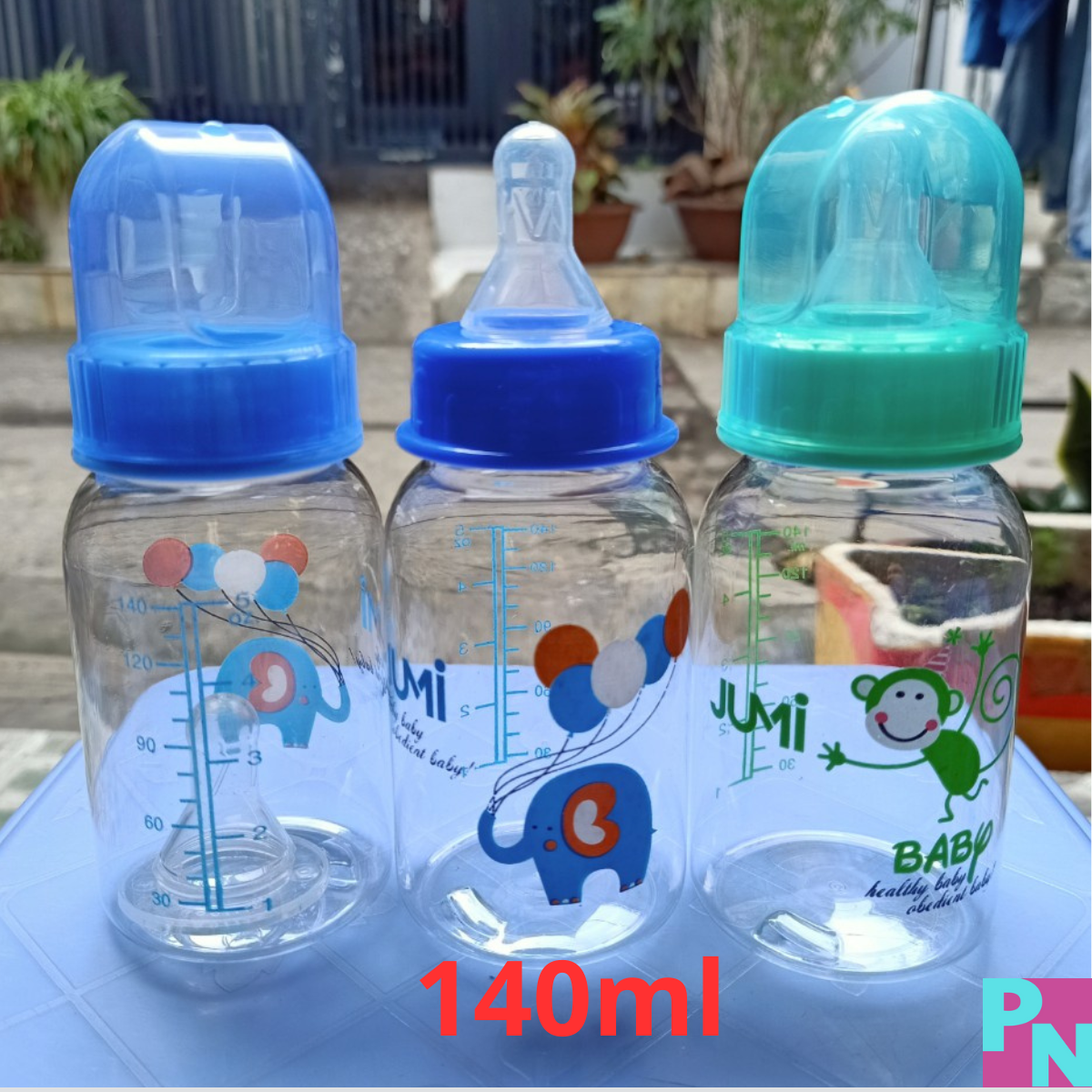 Bình sữa cho bé bình sữa cổ hẹp Jumi 140ml 240ml núm vú siêu mềm chống đầy hơi có tay cầm và không có quai