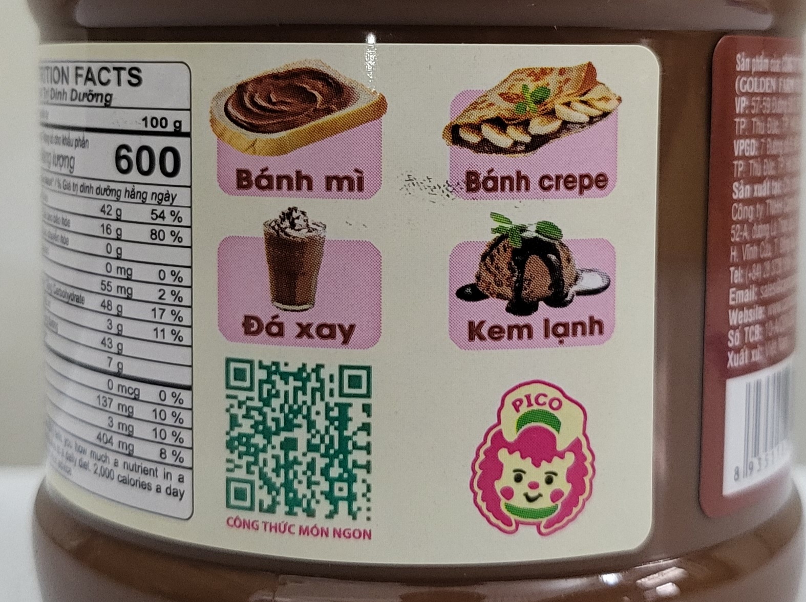 [HỘP LỚN 340g] BƠ PHẾT HẠT PHỈ CA CAO [VN] GOLDEN FARM Hazelnut Cocoa Butter (halal)