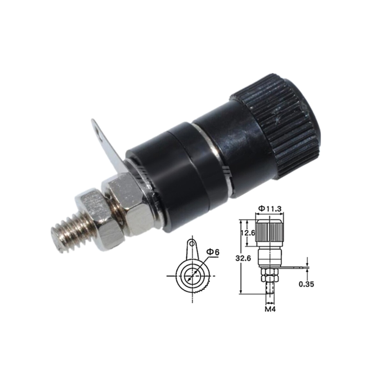 Combo 1 Jack Bắp Chuối 4mm Và 1 Đầu Jack JS910 Dài - Màu Đen