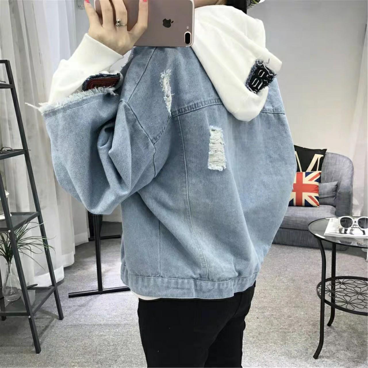 Áo KHoác Jean Nữ Thời Trang - Kiểu Hàn Phối Nón Cực Cool