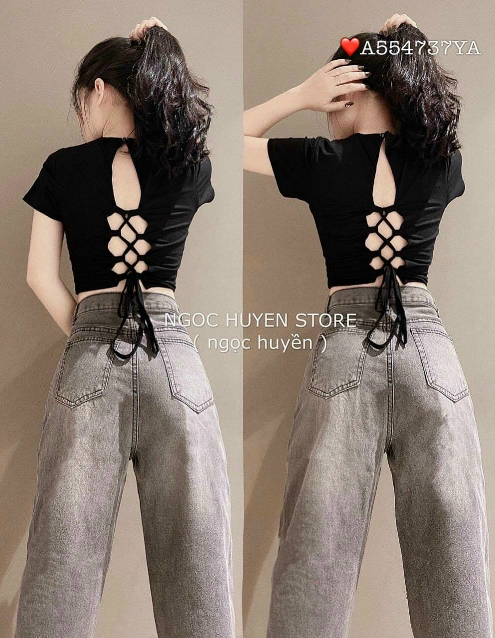 Áo borip tay ngắn đan dây sau lưng giá rẻ TTSA1033