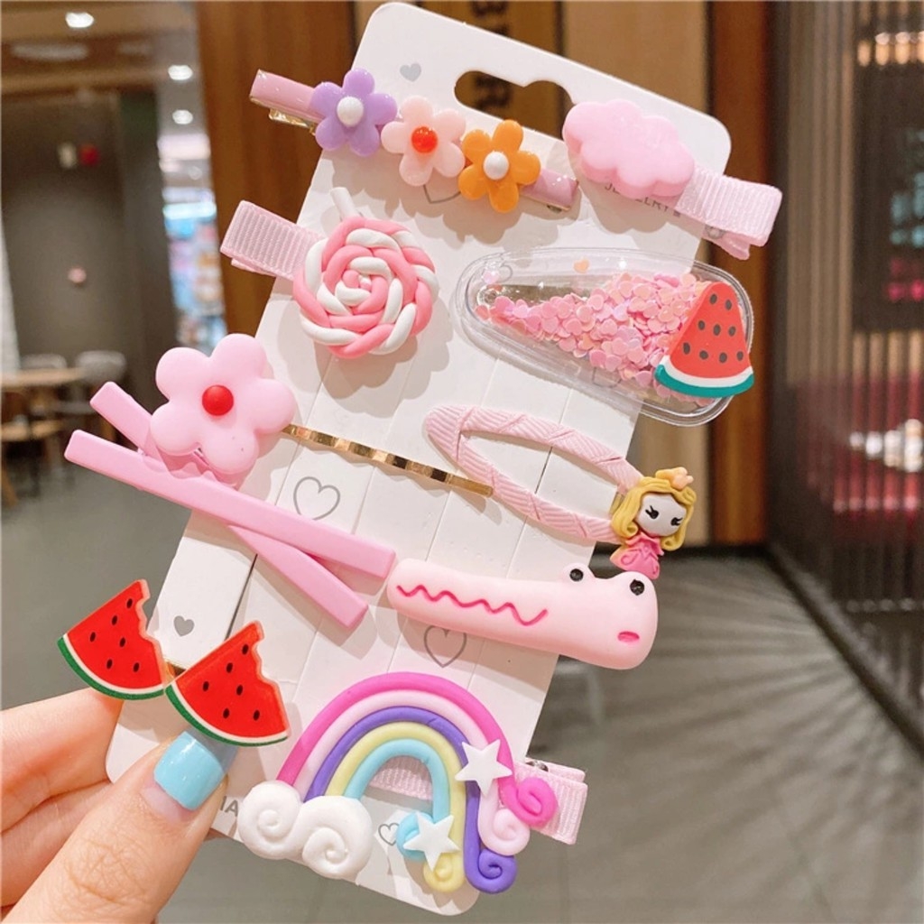 [HCM]Set 10 Kẹp Tóc Cầu Vồng Cho Bé