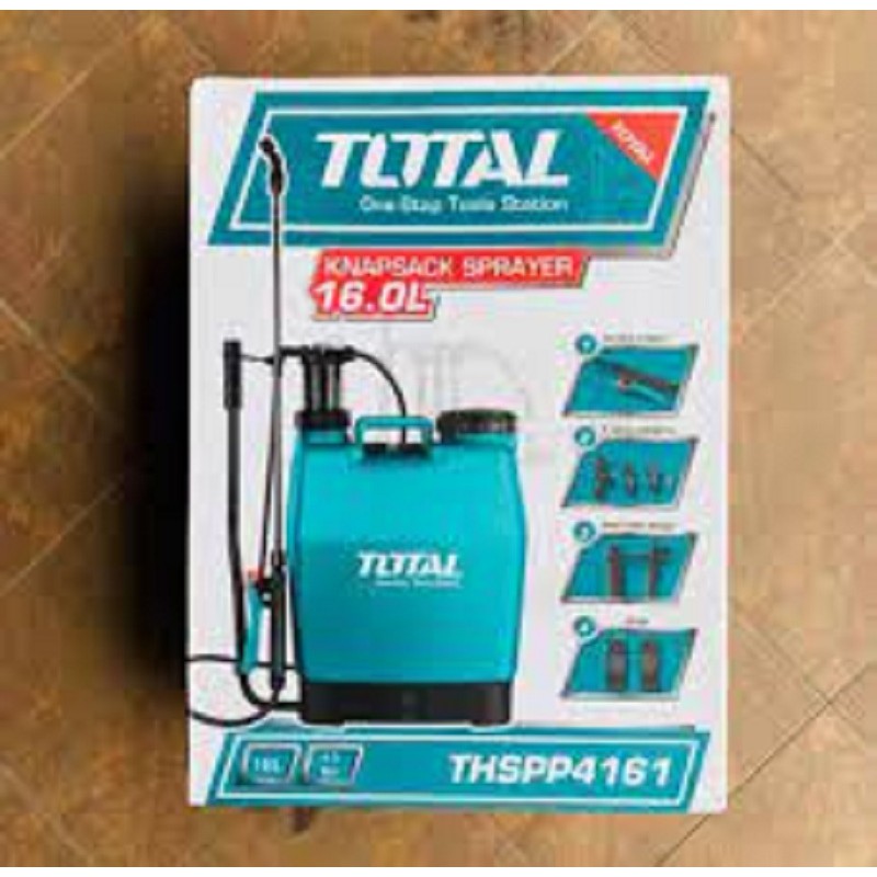 Bình xịt phun sương 16L TOTAL THSPP4161 cần bơm bằng nhôm, có chức năng ấn và thả. vòi phun điều chỉnh phun thẳng và phun sương, bình xịt tưới cây, khử khuẩn [CHÍNH HÃNG]