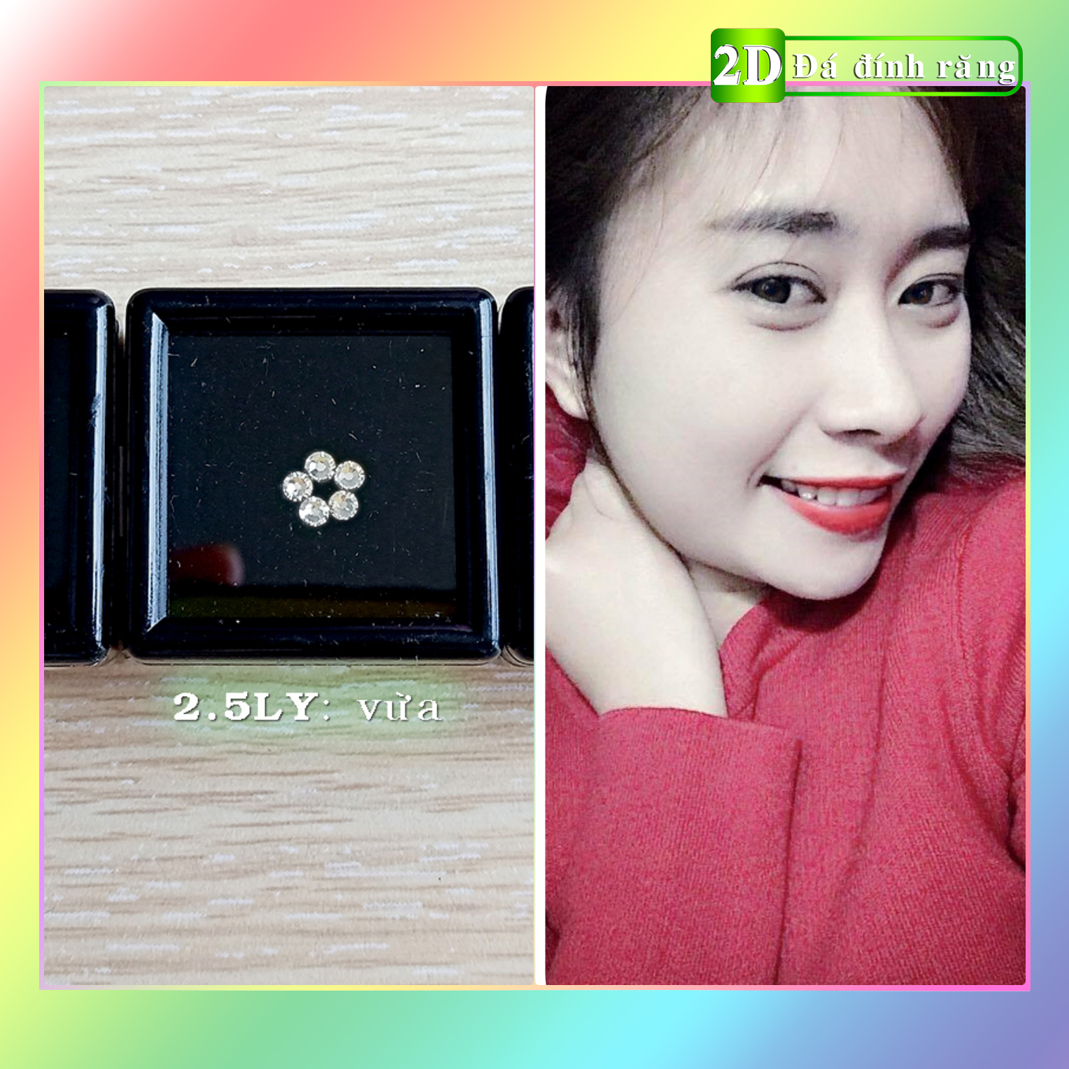 [HCM]Combo đá đính răng 5 viên + tặng keo dán