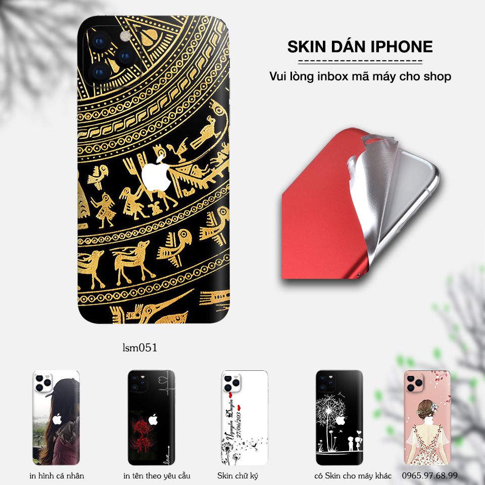 Skin dán cho iPhone mẫu Trống Đồng Đông Sơn - lsm052 (inbox mã máy cho shop)