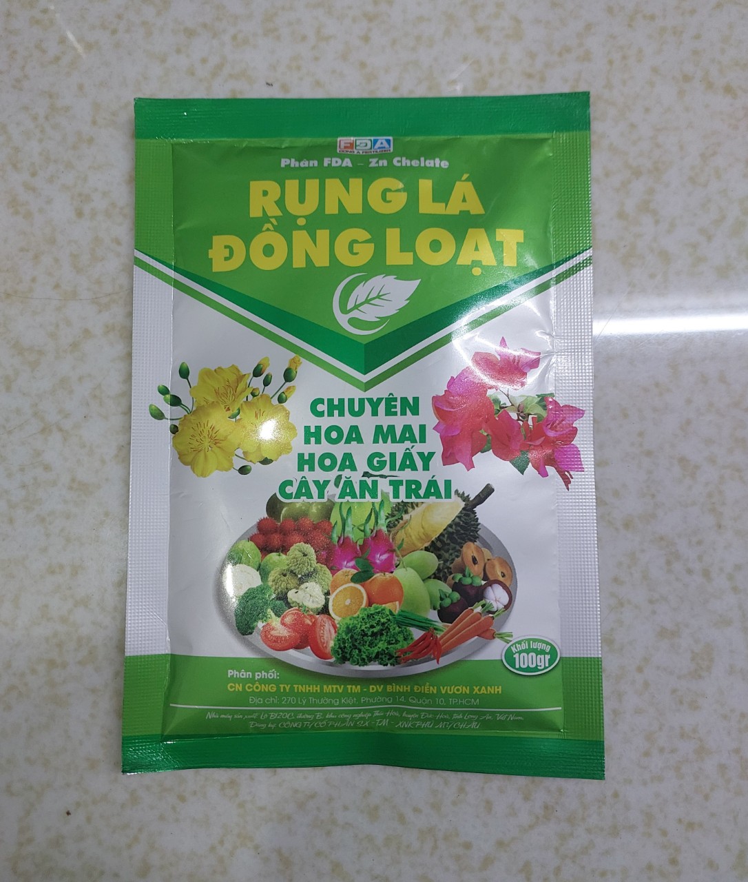 Rụng lá đồng loạt cho mai,hoa giấy, cây ăn trái gói 100gr