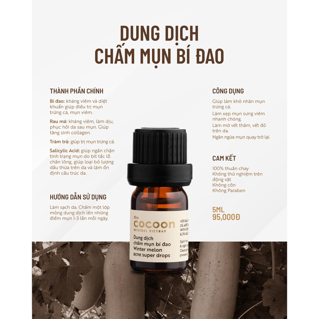 [HCM]Dung dịch chấm mụn bí đao Cocoon 5ml
