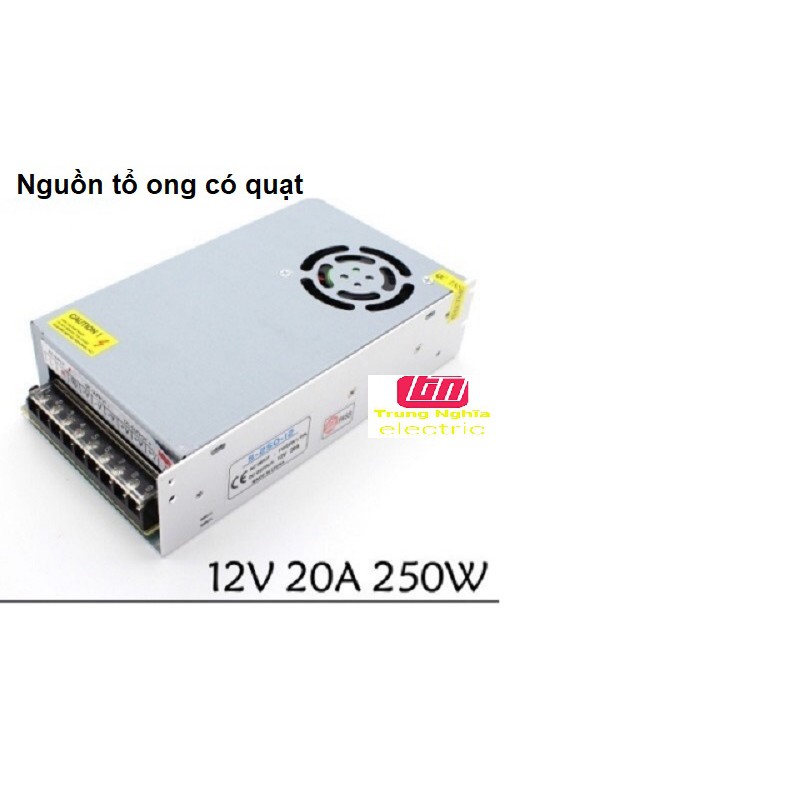 Nguồn tổ ong 12v - 20a có quạt mới 100%