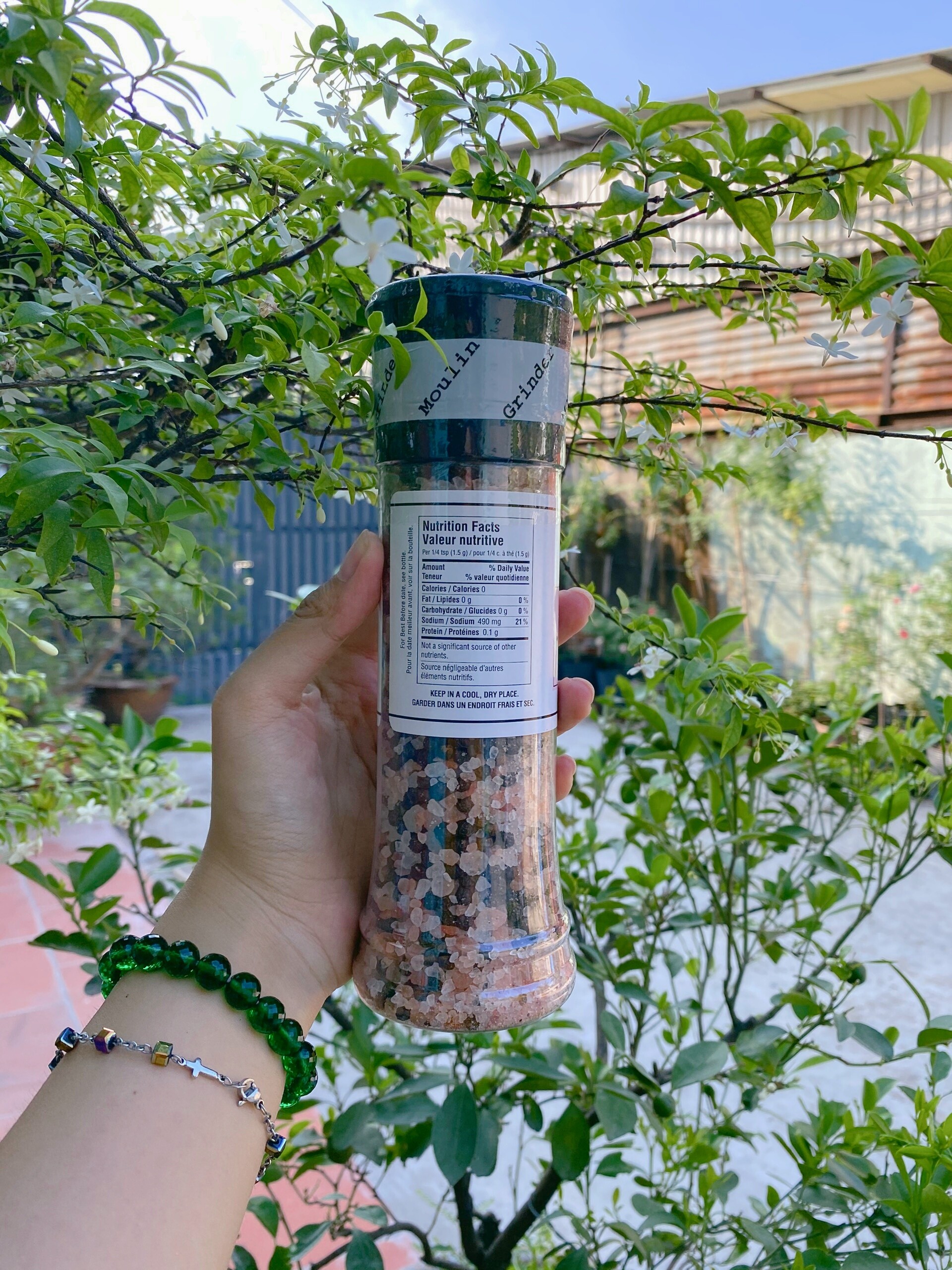 [HCM]Muối hồng Himalayan kèm tiêu sạch chai 380g (nắp có cối xay)
