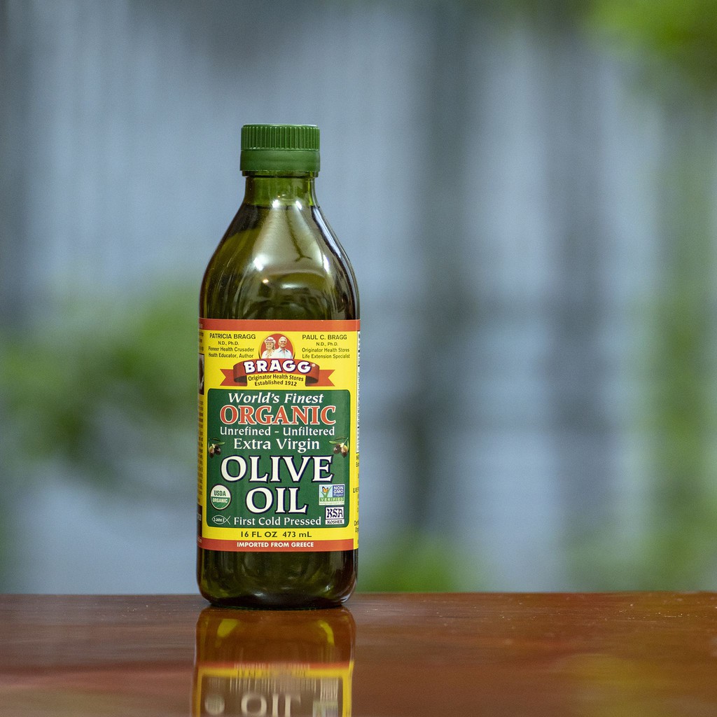 Dầu Oliu Ép Lạnh Hữu Cơ Bragg 473ml - Mỹ (Extra Virgin Olive Bragg)