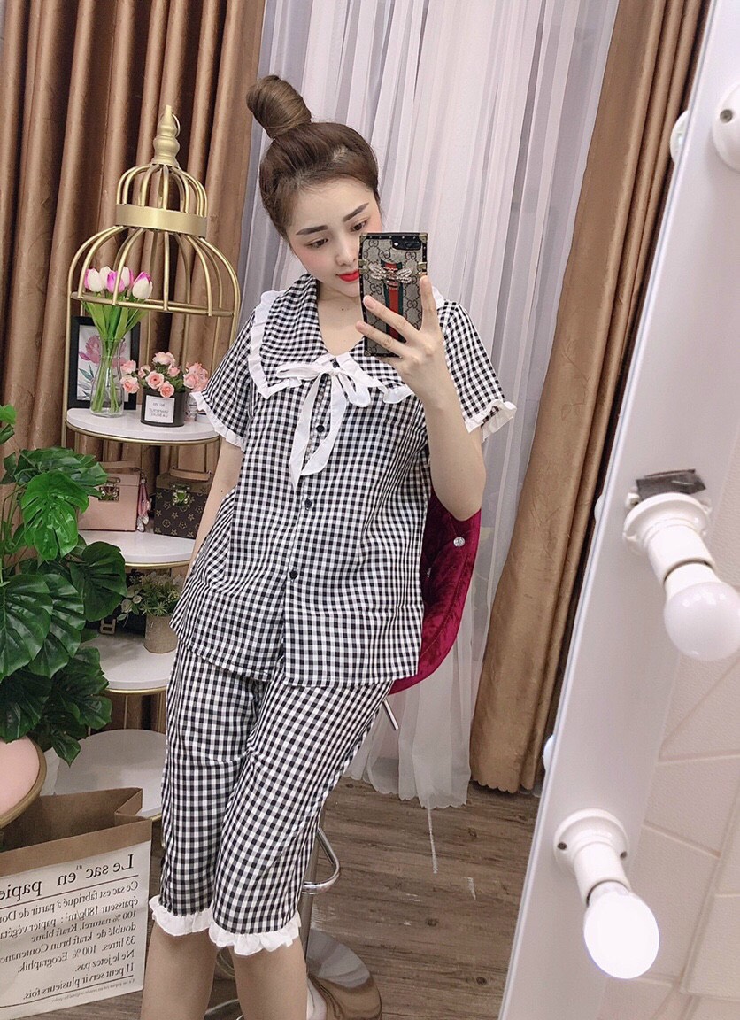 Set bộ đồ mặc nhà thun lửng cực xinh cho cac chị em baovy store